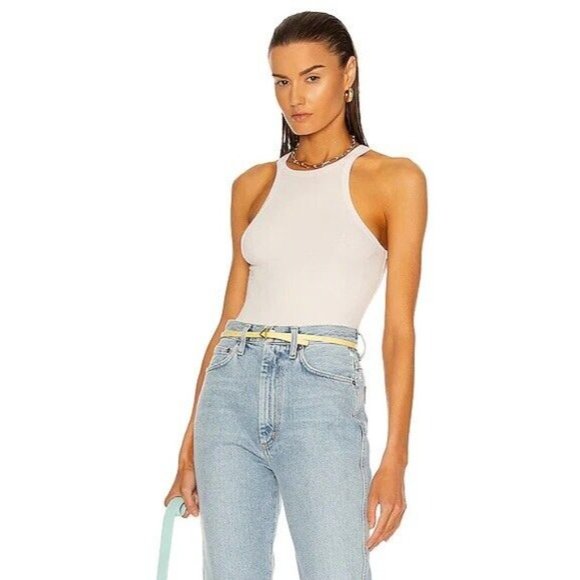AGOLDE X REVOLVE Rianne Bodysuit Soda Neutral Grey Sleeveless Basic XS NWT $68 - Picture 3 of 6